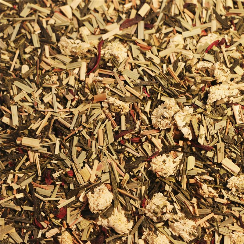 Japansk sencha te med blomst