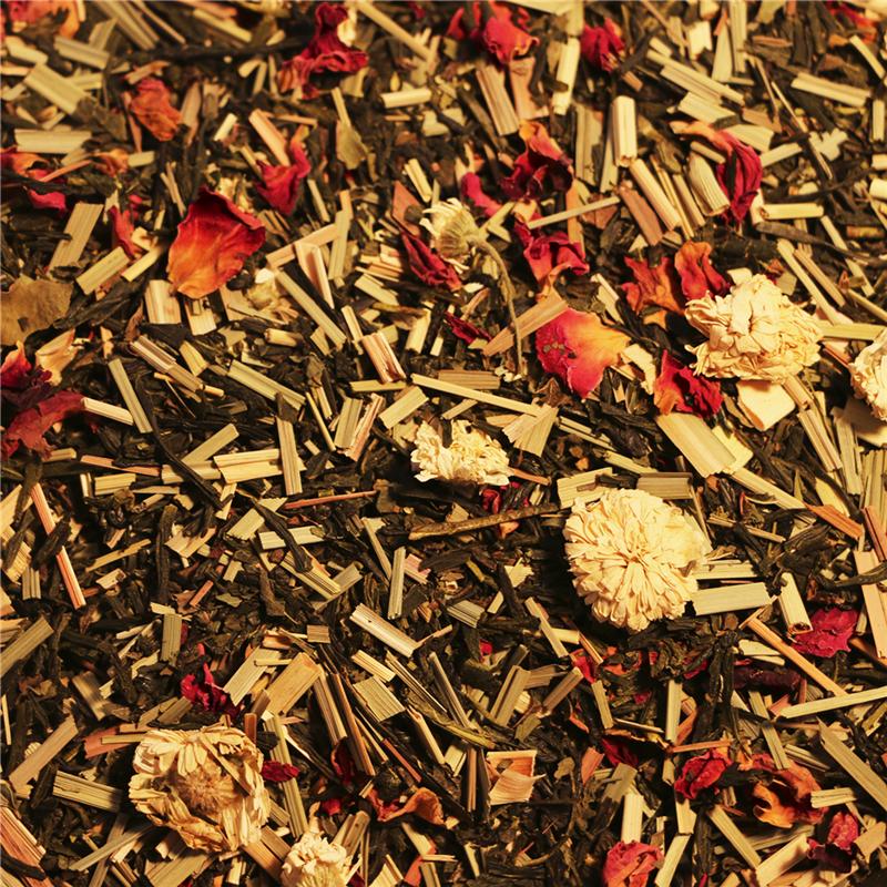 Japansk sencha te med kirsebærsmag 