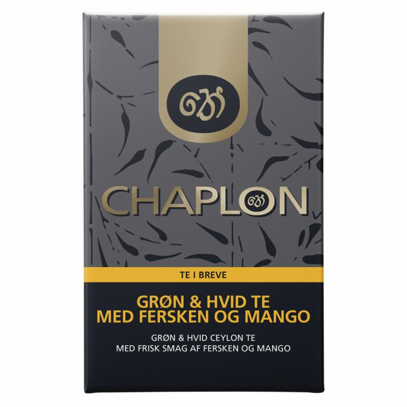 Chaplon grøn/hvid tebreve med fersken og mango 15 stk