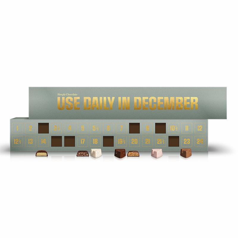 Chokolade julekalender, grøn 300g
