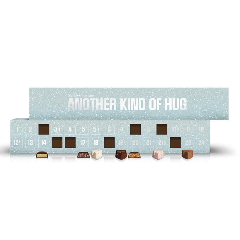Chokolade julekalender, lys blå 300g