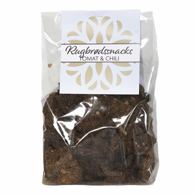 Rugbrødssnacks med tomat og chili
